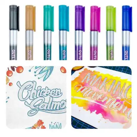 Color Double Highlighter Outline Pen Marker
