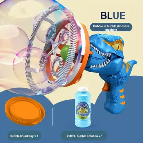 Electric Dinosaur Bubble Machine With Bubble Solution